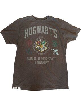 Harry Potter Hogwarts School Of Witchcraft & Wizardry Graphic T-Shirt Brown M